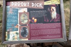 Dugout Dick's life is summarized with signs at the Bureau of Land Management site.